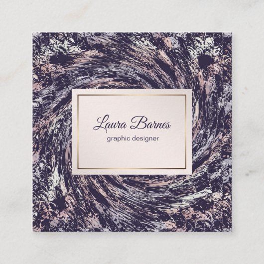 Abstract Violet Roze Spiral Vierkante Visitekaartje (Voorkant)