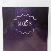 Abstract Violet Zwart Glam Brush Strokes Bruiloft Drieluik Uitnodiging (Binnenzijde eerst)