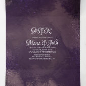 Abstract Violet Zwart Glam Brush Strokes Bruiloft Drieluik Uitnodiging (Binnenkant midden)