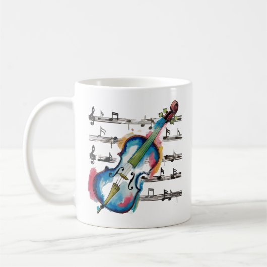 Abstract Violin Coffee Mug Koffiemok (Links)