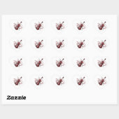 Abstract violin heart-shaped stickers (Vel)