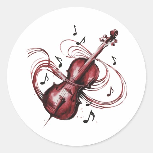 abstract violin  ronde sticker (Voorkant)