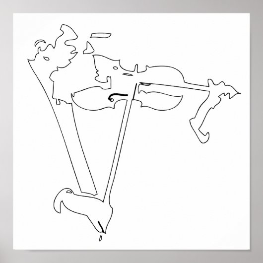 Abstract Violinistisch Poster (Voorkant)