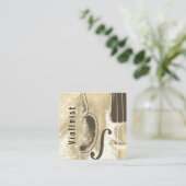 Abstract Viool Muziekinstrument QR-code Vierkante Visitekaartje (Staand voorkant)