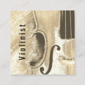 Abstract Viool Muziekinstrument QR-code Vierkante Visitekaartje (Voorkant)