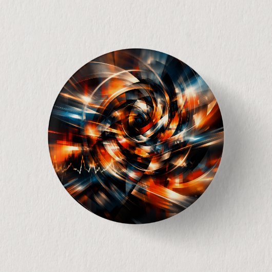 Abstract Vision of Motion & Mind Ronde Button 3,2 Cm (Voorkant)