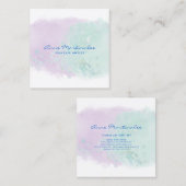 Abstract Visitekaartje Lavender en Aqua Square (Voorkant / Achterkant)