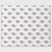 Abstract vispatroon cadeaupapier (Vlak)