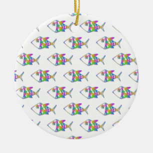 Abstract vispatroon keramisch ornament
