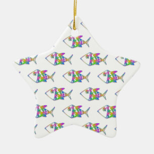 Abstract vispatroon keramisch ornament