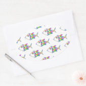 Abstract vispatroon ovale sticker (Envelop)