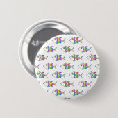 Abstract vispatroon ronde button 5,7 cm (Voorkant /achterkant)