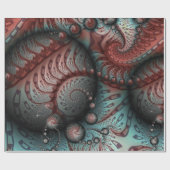 Abstract Vivid Fantasy Fractal Art Brown Blue Cadeaupapier (Vlak)