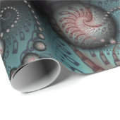 Abstract Vivid Fantasy Fractal Art Brown Blue Cadeaupapier (Rol Hoek)