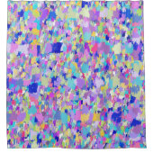 Abstract Vlekkerig 80s Kleuren Douchegordijn (Voorkant)