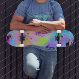 Abstract Vlekkerig Meerkleurig Skateboard