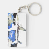 Abstract vliegen door Michael Moffa Sleutelhanger (achterkant)