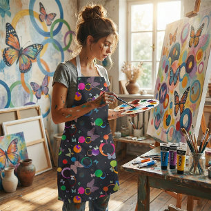 Abstract Vlinders en Geometrische Cirkels Patroon Schort