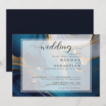 Abstract vloeibaar goud op blauw marmer