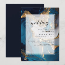 Abstract vloeibaar goud op blauw marmer