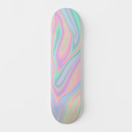 Abstract vloeibaar vormend paaskleurontwerp skateboard