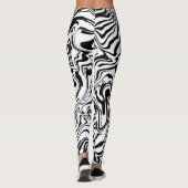 Abstract vloeibaar zwart-wit leggings (Achterkant)