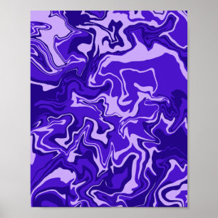 Abstract vloeiend ontwerp in paarse tinten poster