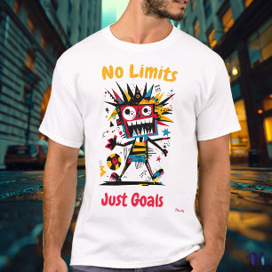 Abstract Voetballer T-shirt met levendige kleuren