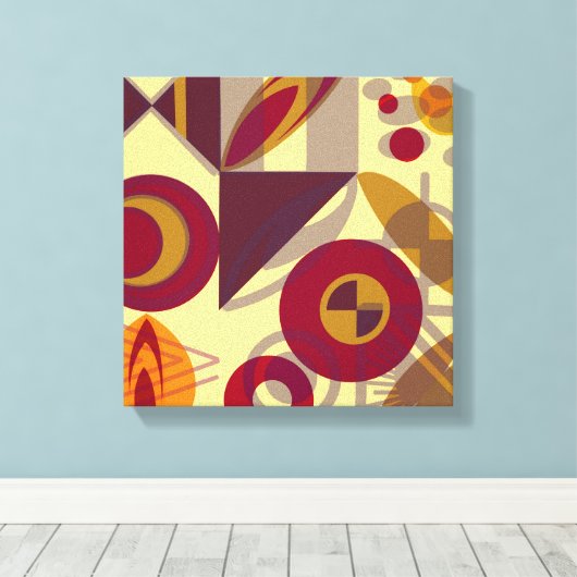 Abstract volk canvas afdruk (Insitu (Houten vloer))