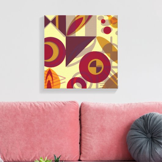 Abstract volk canvas afdruk (Insitu (Woonkamer))