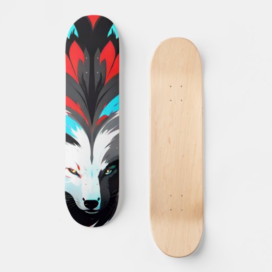 Abstract vossengezicht skateboard (Voorkant)