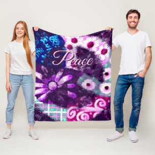 Abstract Vredesteken Hippie Kunst gepersonaliseerd Fleece Deken