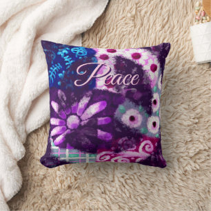 Abstract Vredesteken Hippie Kunst gepersonaliseerd Kussen