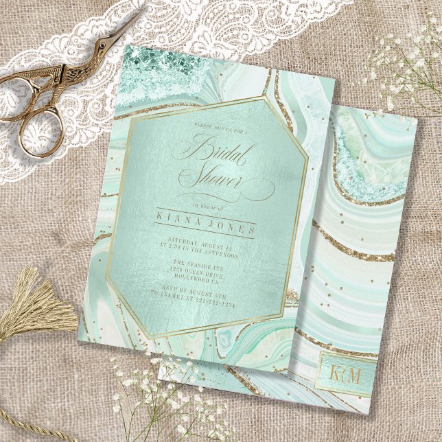 Abstract Vrijgezellenfeest Mint. ID827 Agate (Front/Back In Situ)