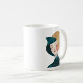 Abstract Vrouw Design - Lady in Blue Mok (Voorkant rechts)