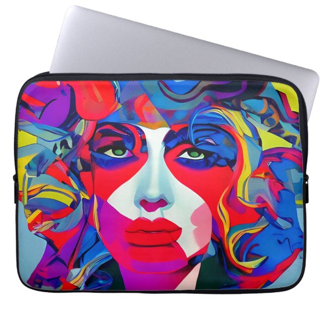 Abstract Vrouw Laptop Sleeve (Voorkant)