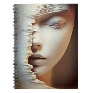 Abstract Vrouwelijk Gezicht Wandschildering – Mode Notitieboek