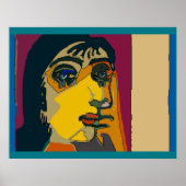 Abstract vrouwengezicht poster (Voorkant)