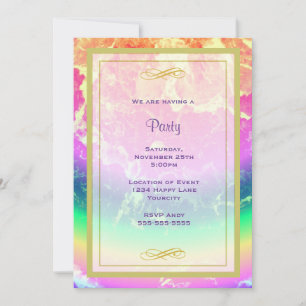 Abstract vuur met regenboogkleuren algemene party kaart