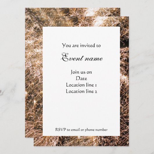 Abstract vuurwerk met reservegoud kaart (Voorkant / Achterkant)