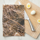 Abstract vuurwerk met reservegoud theedoek (Quarter Fold)