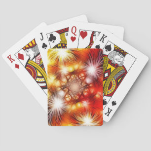 Abstract vuurwerk sterren achtergrond pokerkaarten