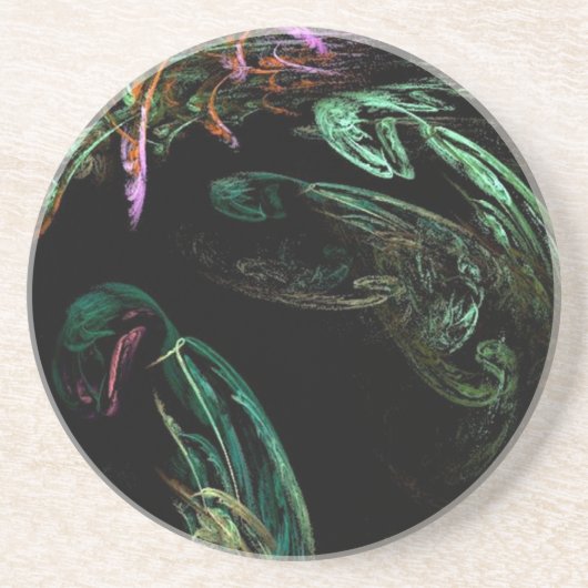 Abstract vuurwerk zandsteen onderzetter (Voorkant)