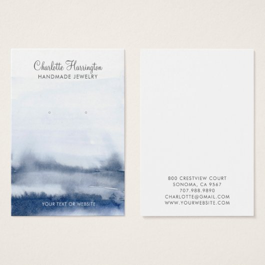 Abstract Water Oorbel Sieraden Display Kaart (Voorkant /achterkant)