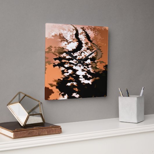 ABSTRACT WATER VIERKANTE KLOK (Kantoor)