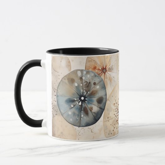 Abstract watercolor design circles coffee mug (Gauche)