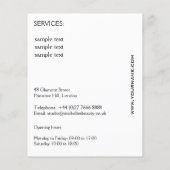 Abstract watercolor lichtblauwe spatborstelstreek flyer (Achterkant)