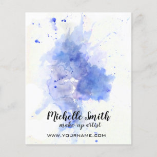 Abstract watercolor lichtblauwe spatborstelstreek flyer