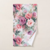 Abstract Watercolor Roses Pattern –Romantic Floral Bad Handdoek (Handdoek)