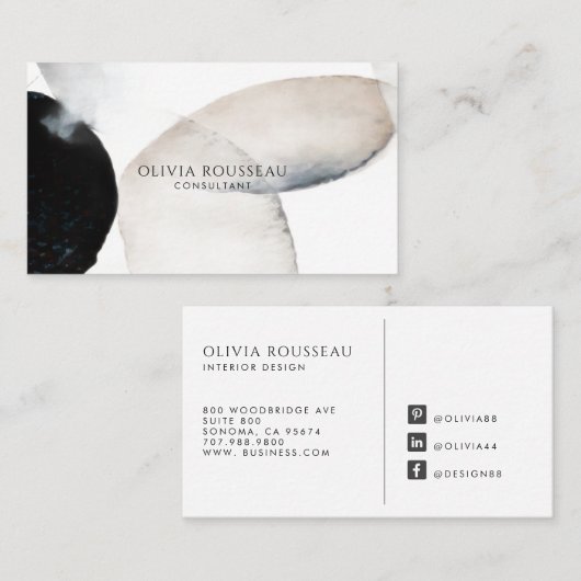 Abstract Watercolor Shapes Consultant Visitekaartje (Voorkant / Achterkant)